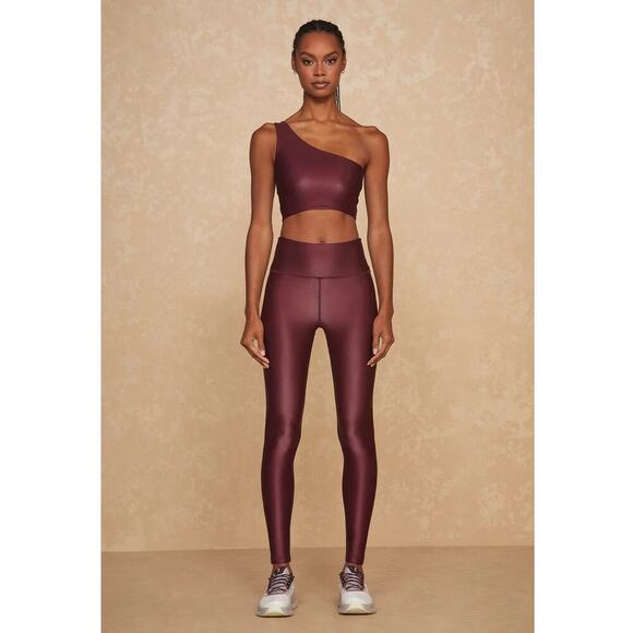 NOLI Matching SET Large Liquid Curve Sports Bra Liquid Leggings Pinot NWT - Picture 2 of 14